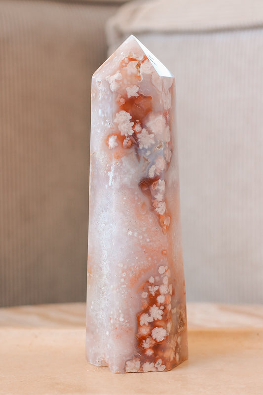 Flower Agaat punt XL