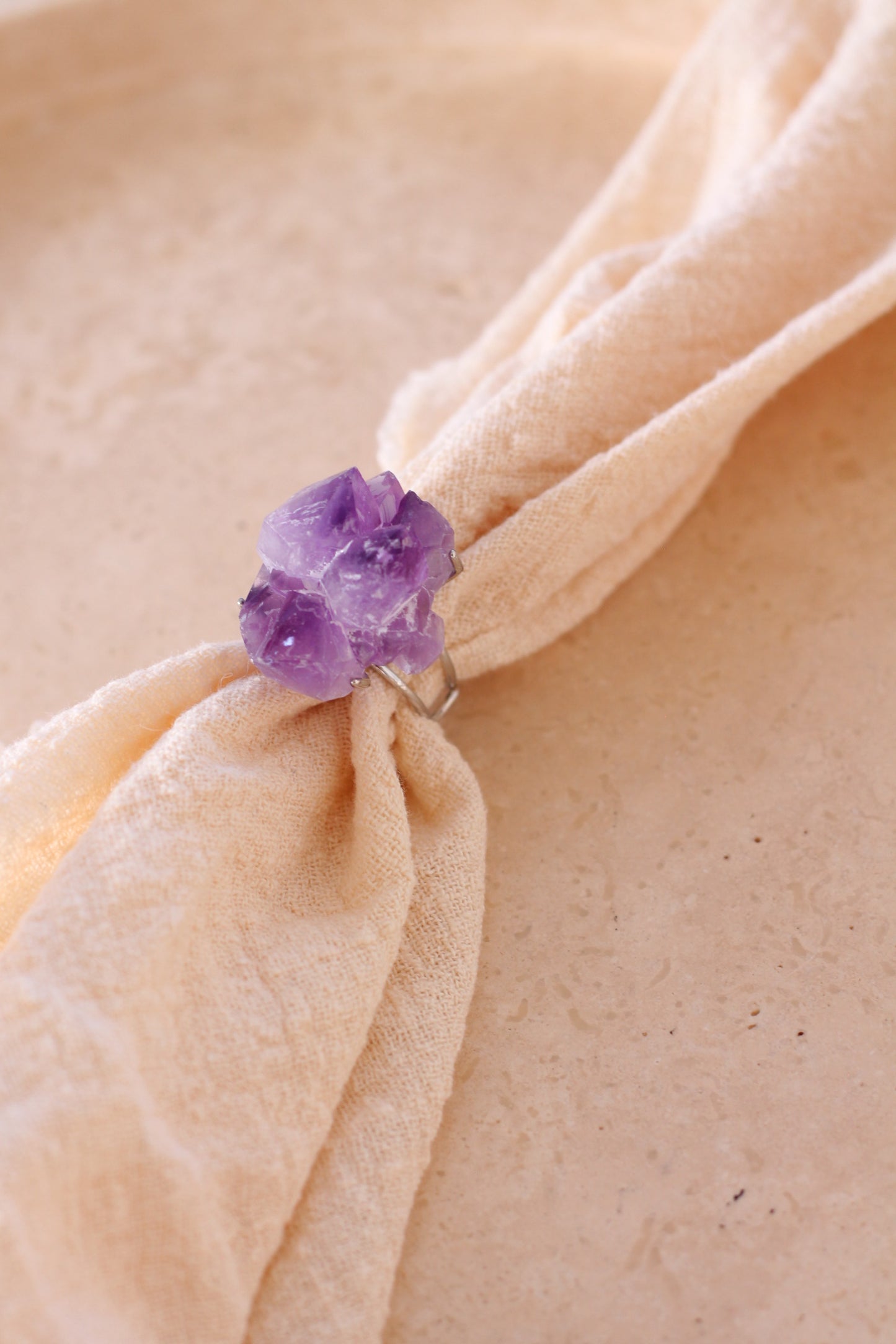 Amethist Ring - Raw Silver