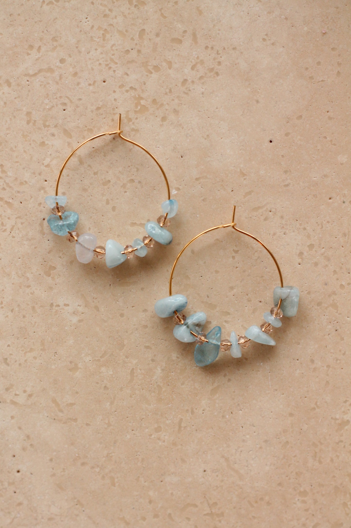 Aquamarijn Earrings - Split Hoops
