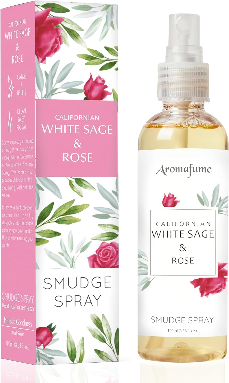 Een productfoto van de Smudge Spray in de variant : Witte Salie & Roosjes