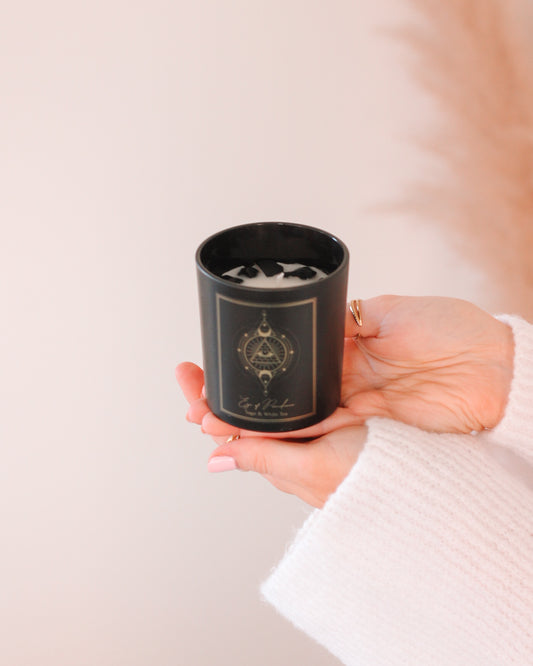 Eye of Providence scented candle with Black Obsidian