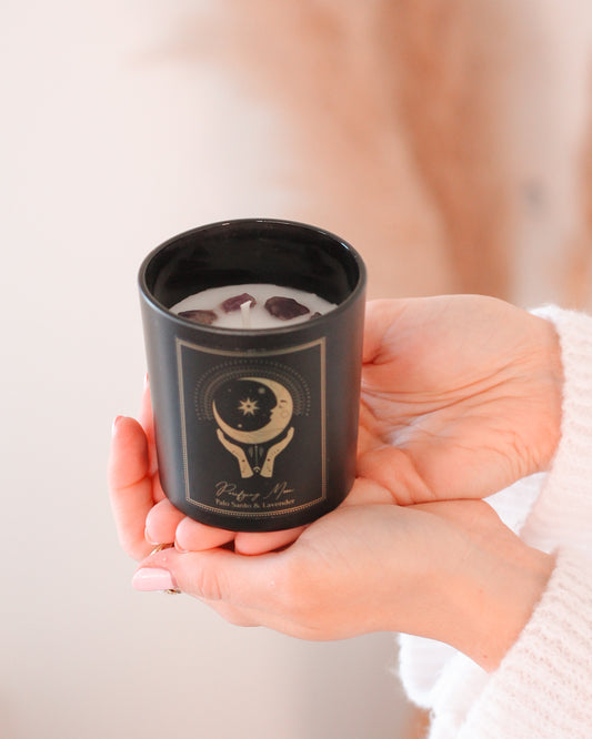 Purifying Moon scented candle with Amethyst
