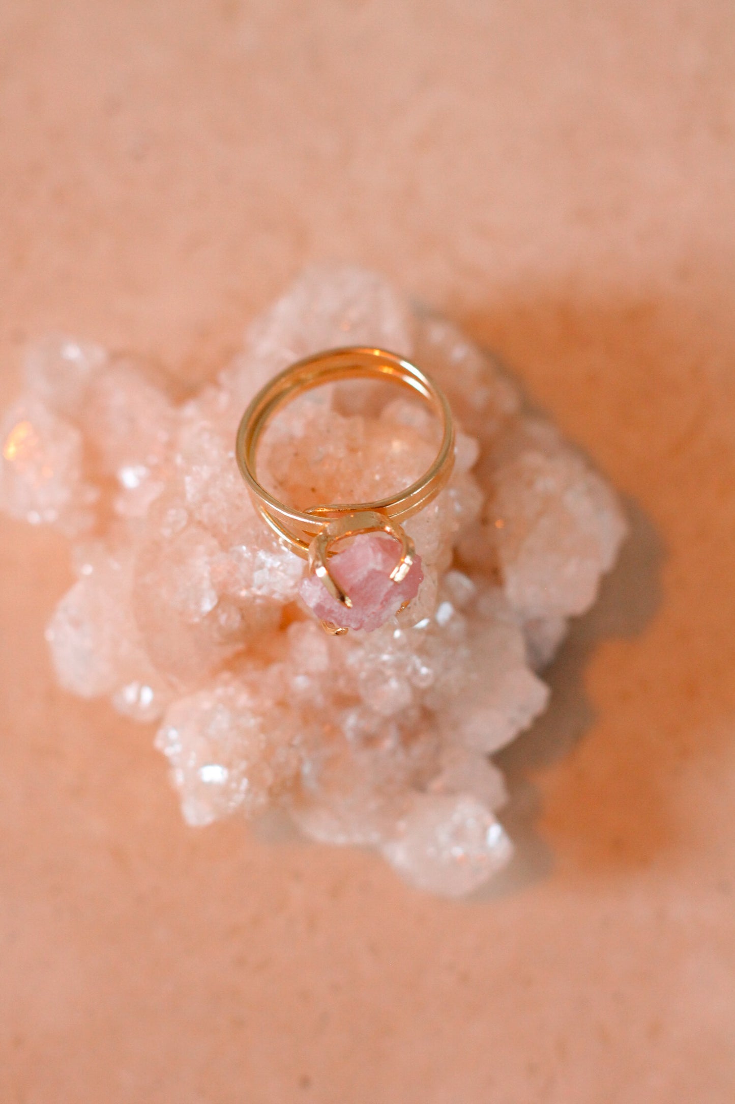 Roze Toermalijn Ring - 18K gold plated