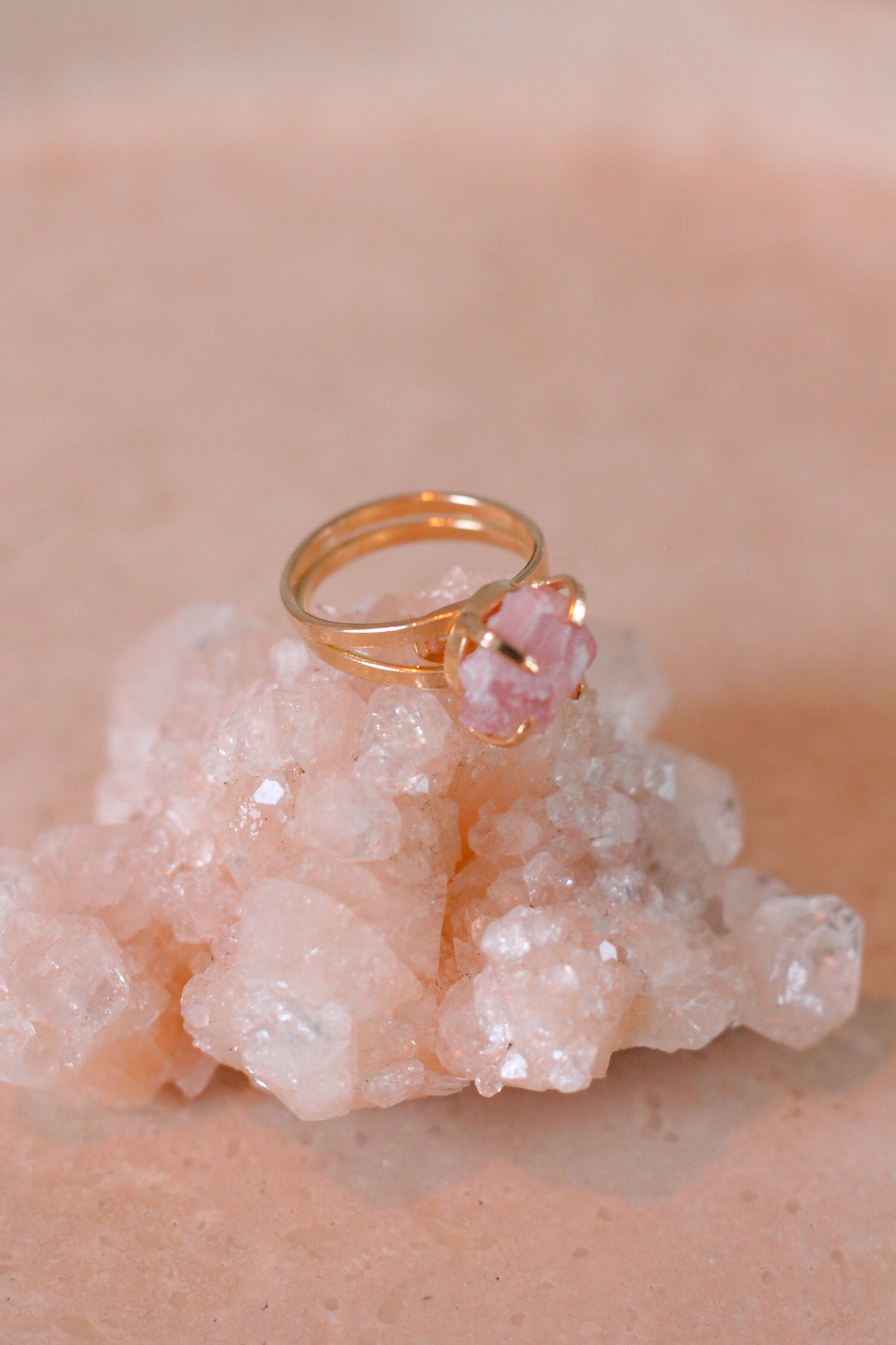 Roze Toermalijn Ring - 18K gold plated