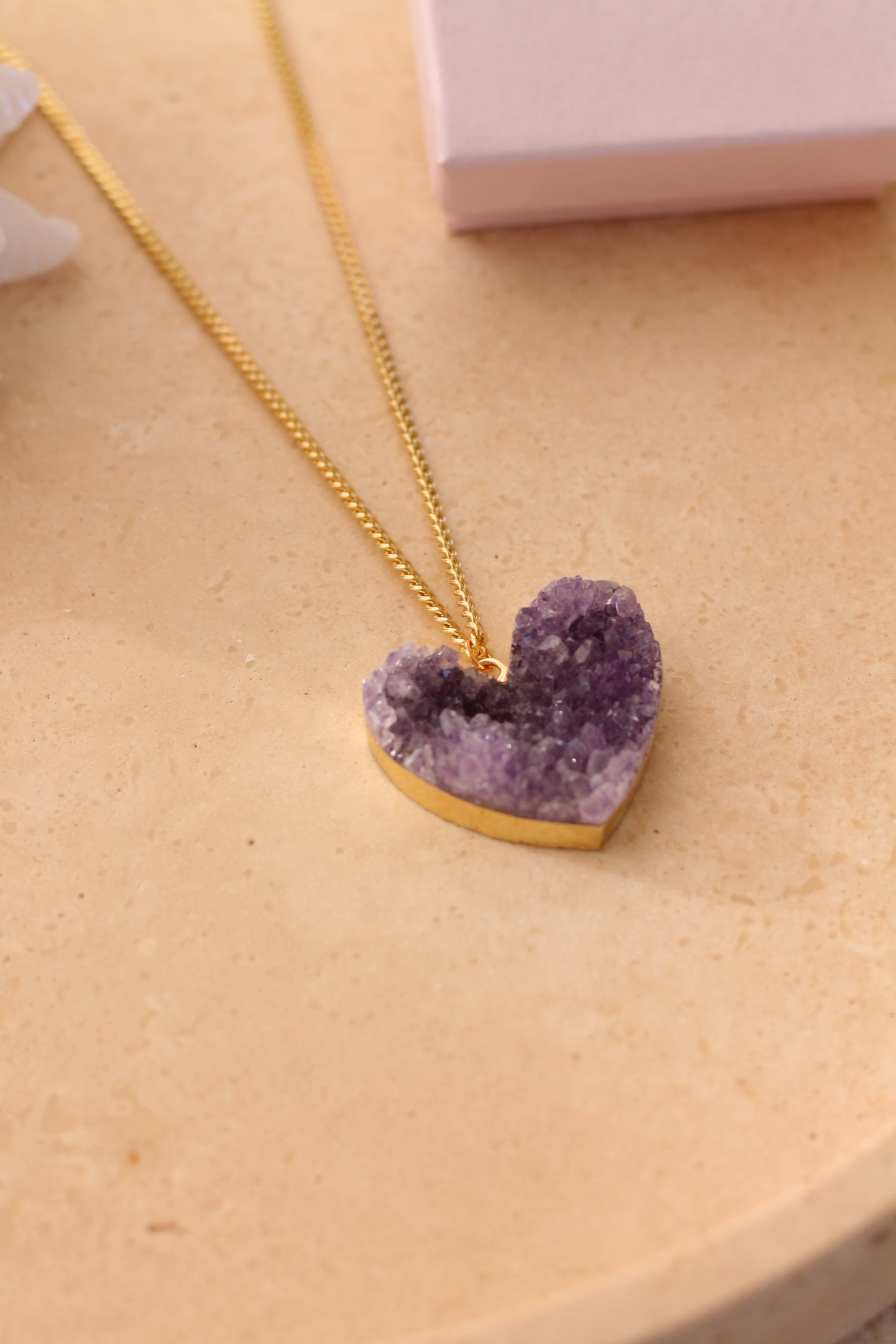 Amethist Necklace - Raw Heart