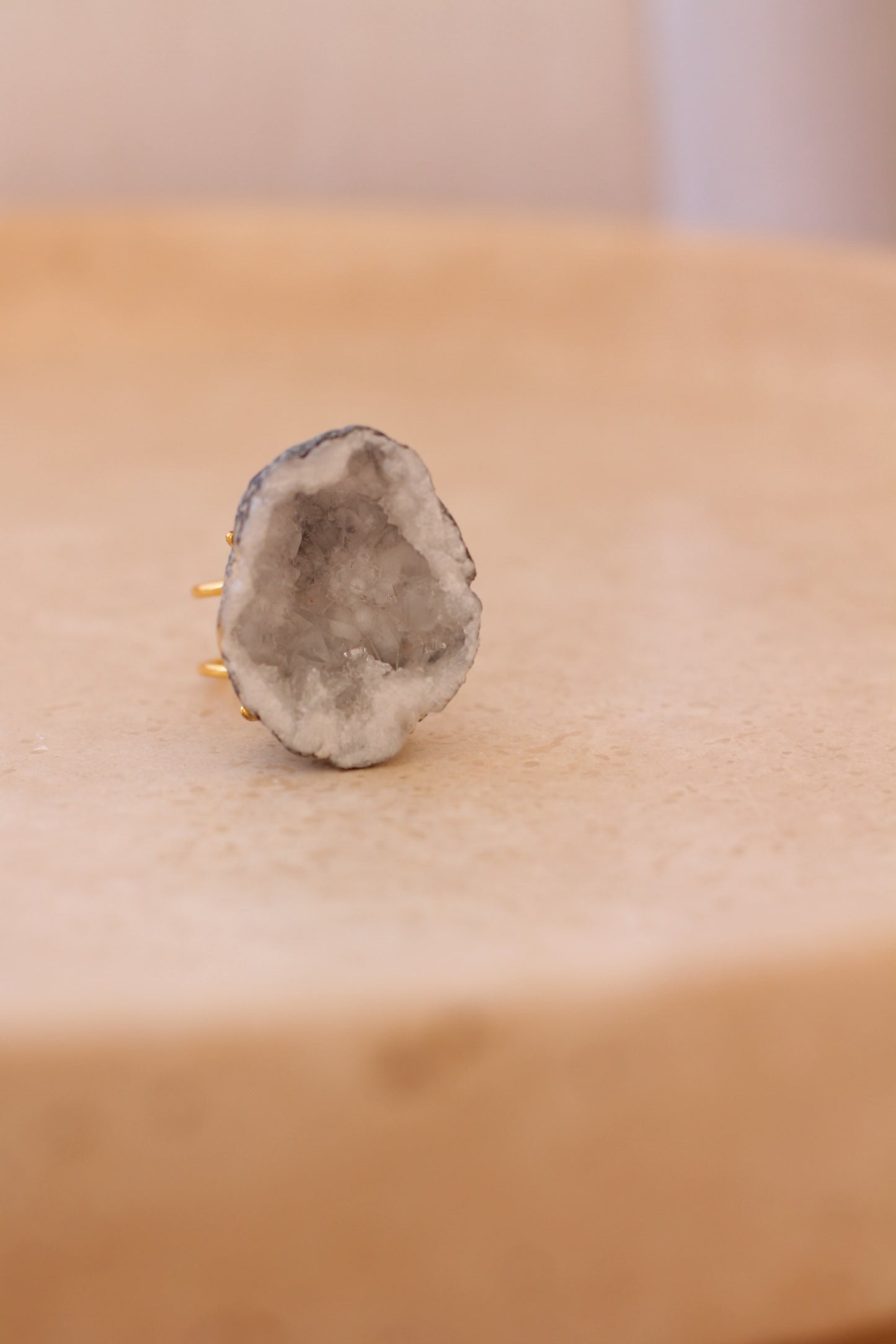 Kwarts Geode Ring