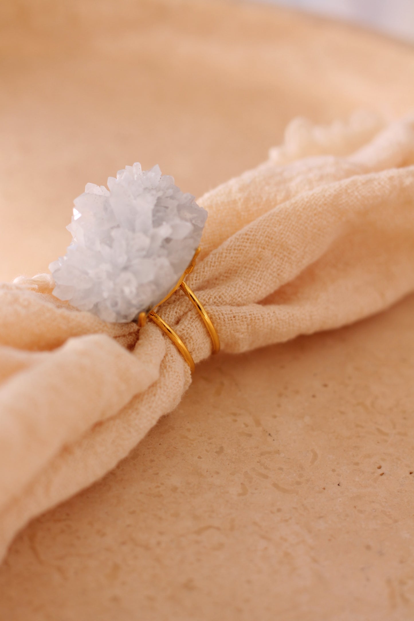 Bergkristal Ring - Cluster