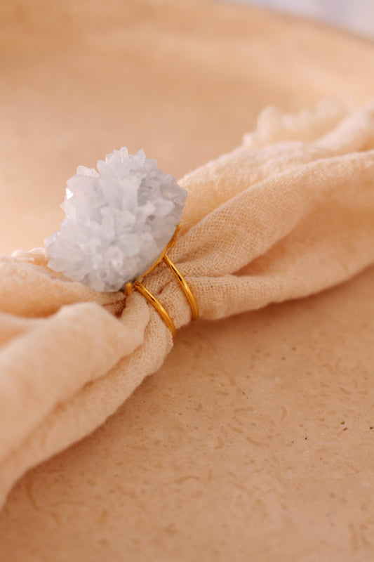 Bergkristal Ring - Cluster