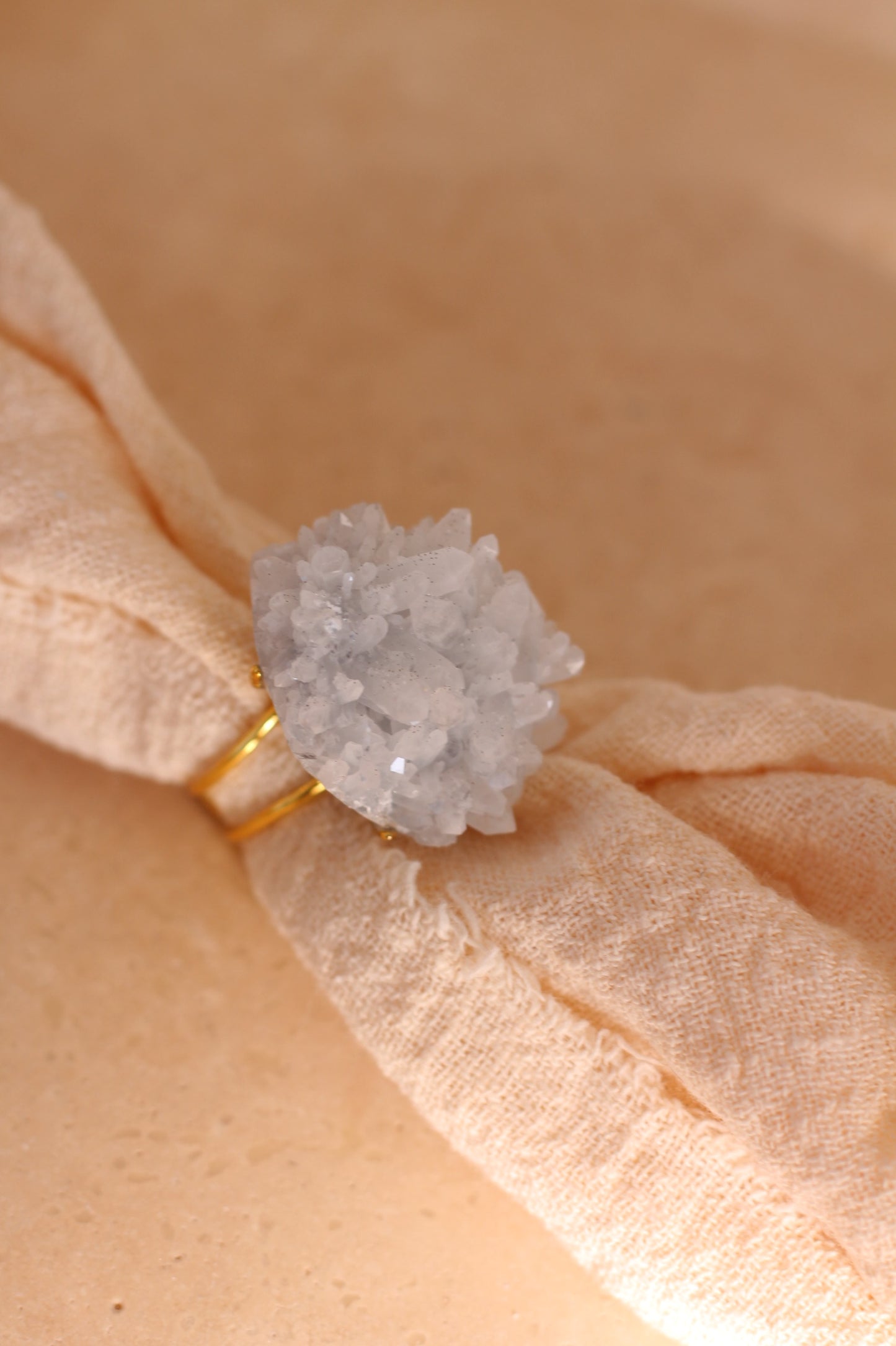 Bergkristal Ring - Cluster