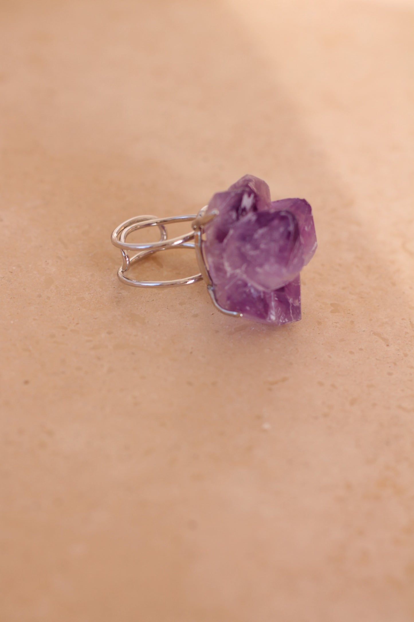 Amethist Ring - Raw Silver