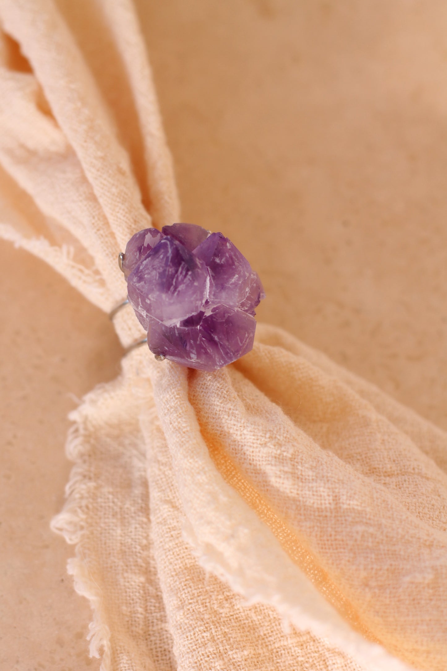Amethist Ring - Raw Silver