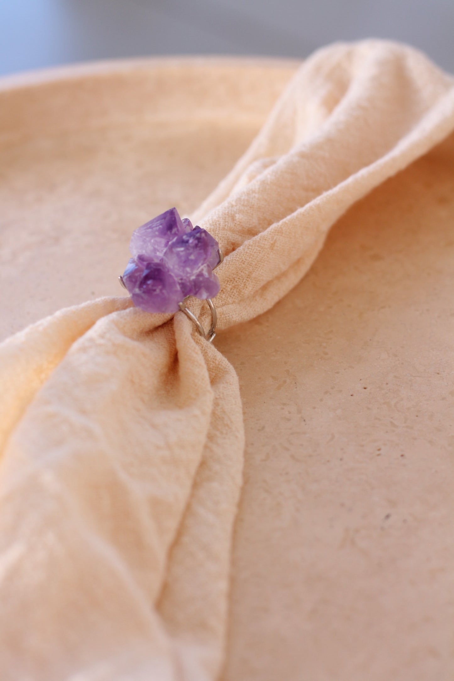 Amethist Ring - Raw Silver