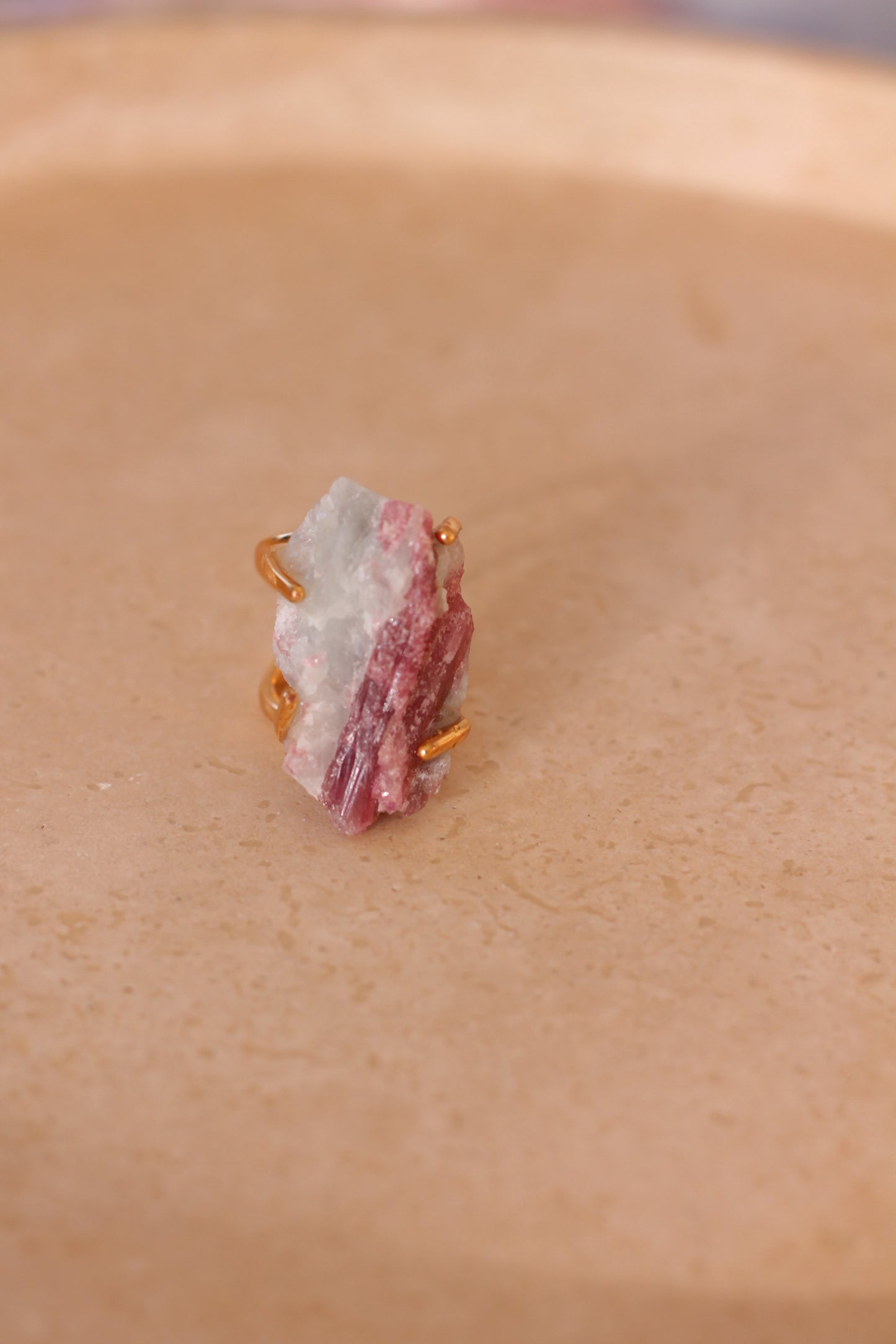 Roze Toermalijn Ring - Raw