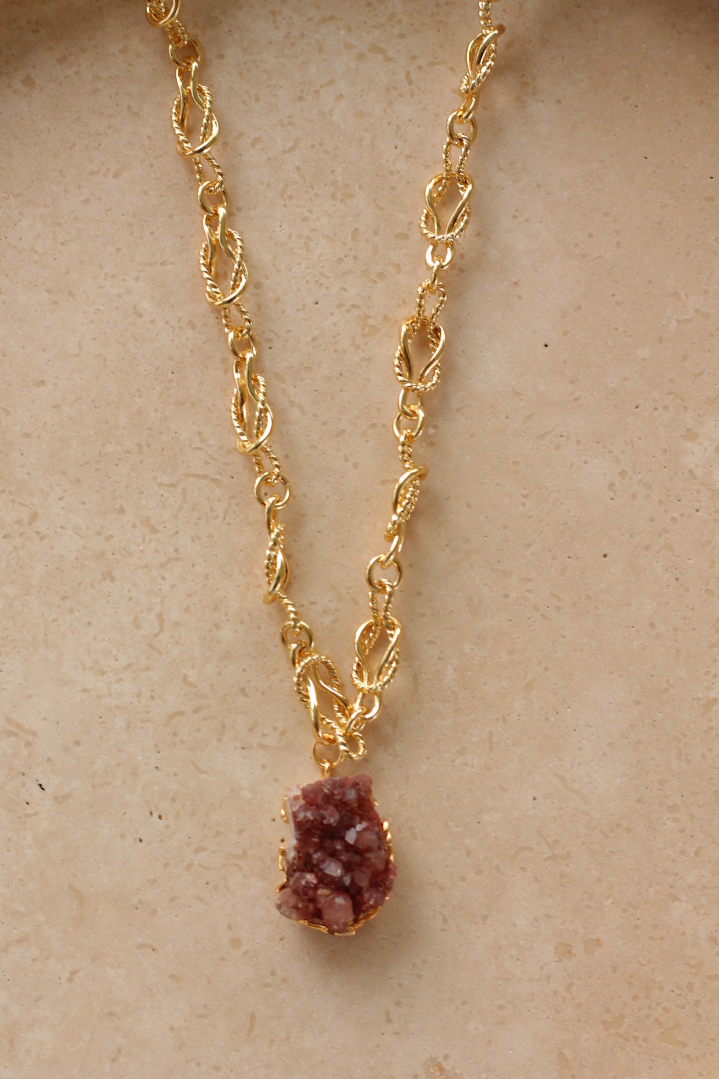 Rode Kwarts Necklace - Raw