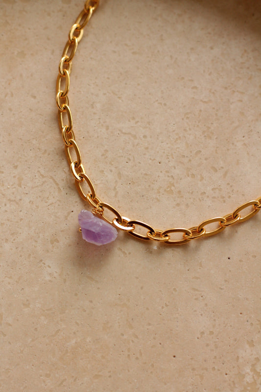 Amethist Necklace - Raw Pendant
