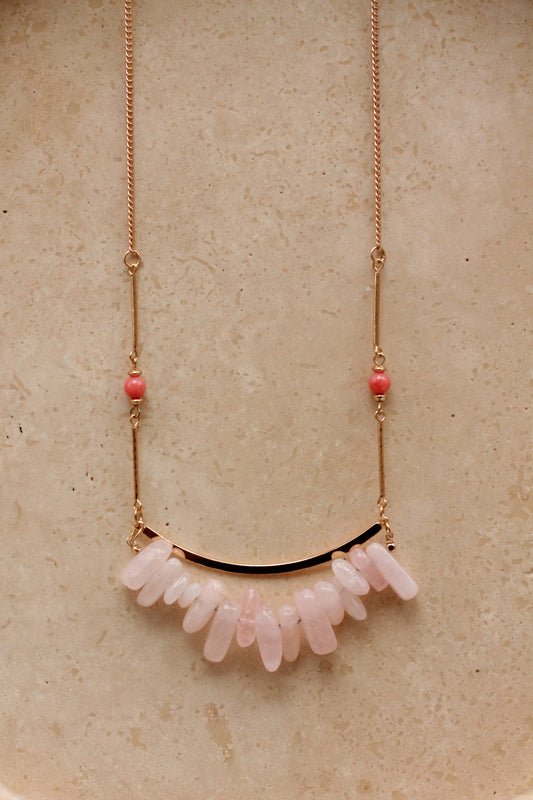 Rozenkwarts Necklace - Cascade