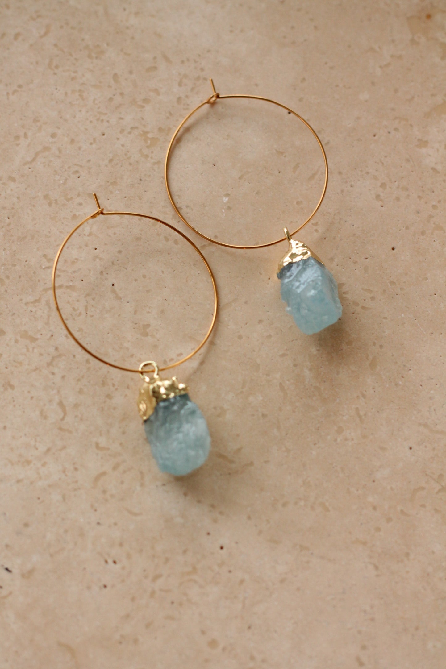 Aquamarijn Earrings - Raw