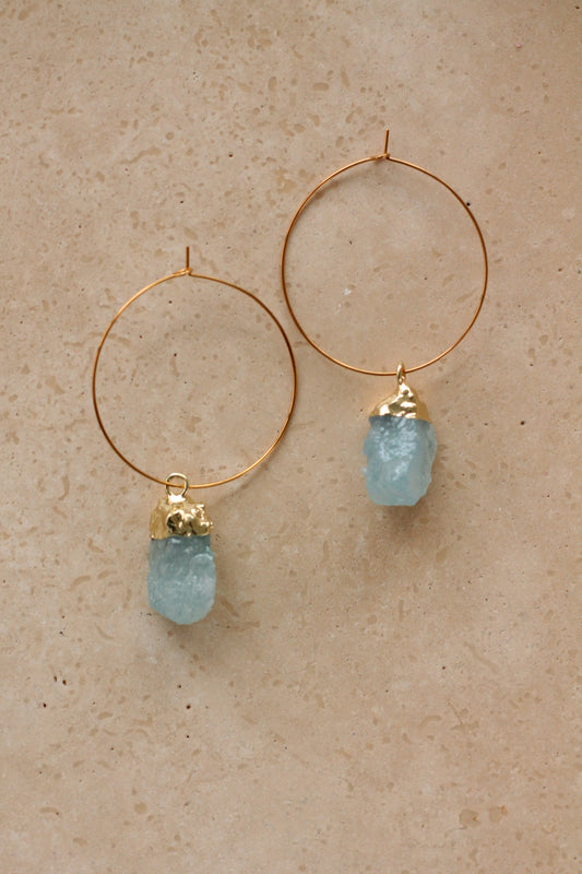 Aquamarijn Earrings - Raw