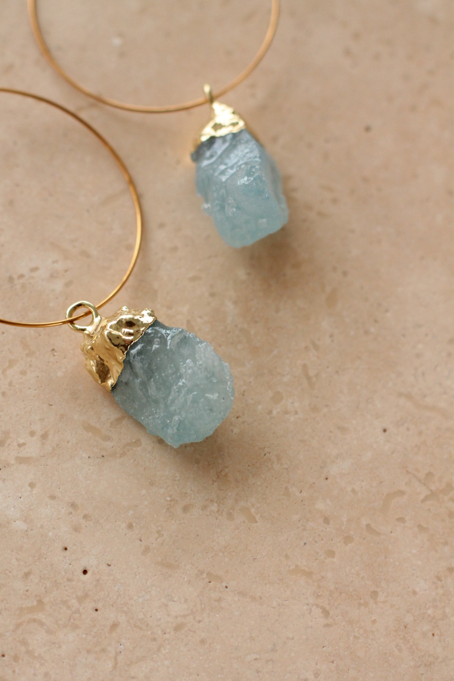 Aquamarijn Earrings - Raw