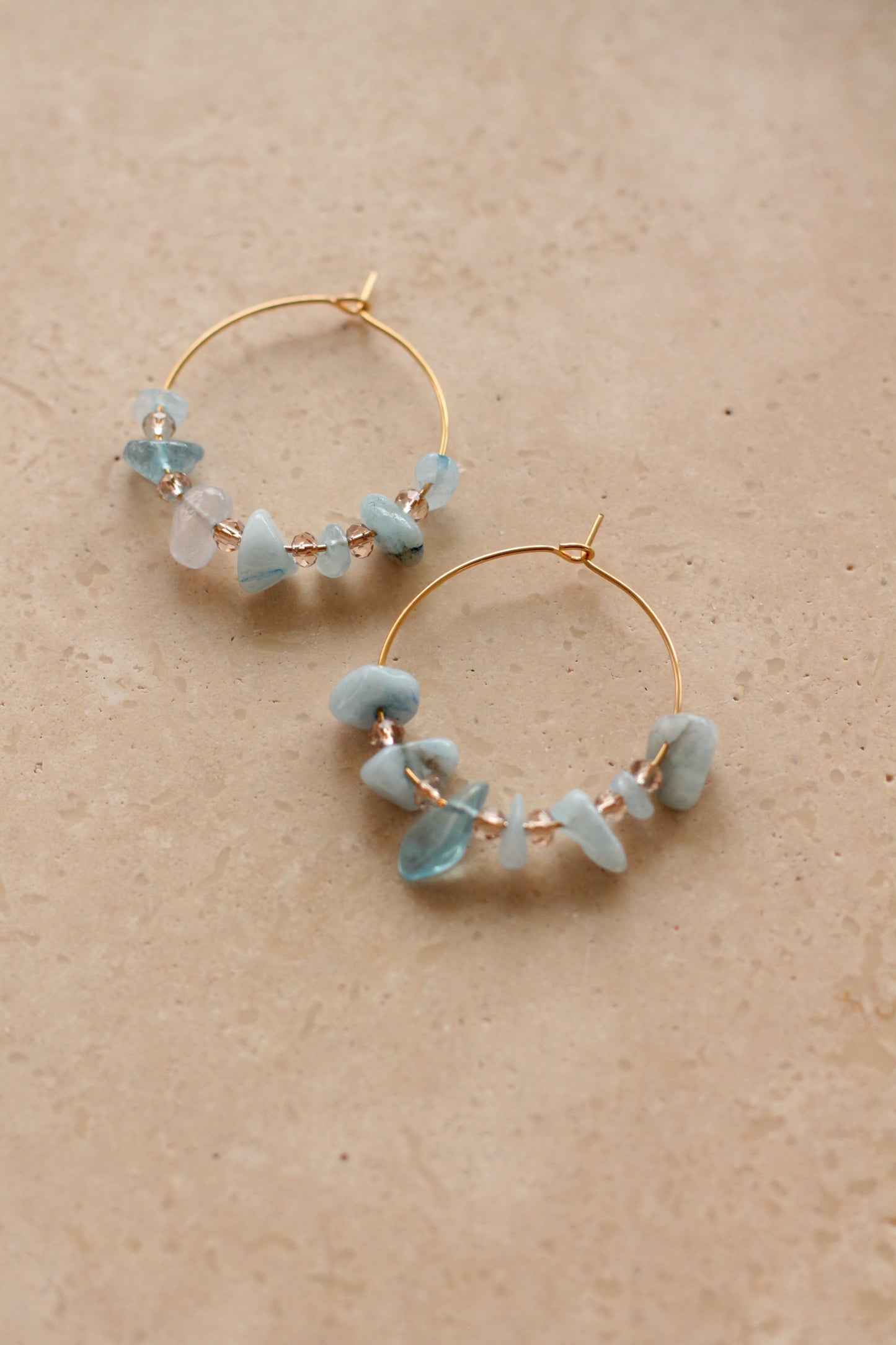 Aquamarijn Earrings - Split Hoops