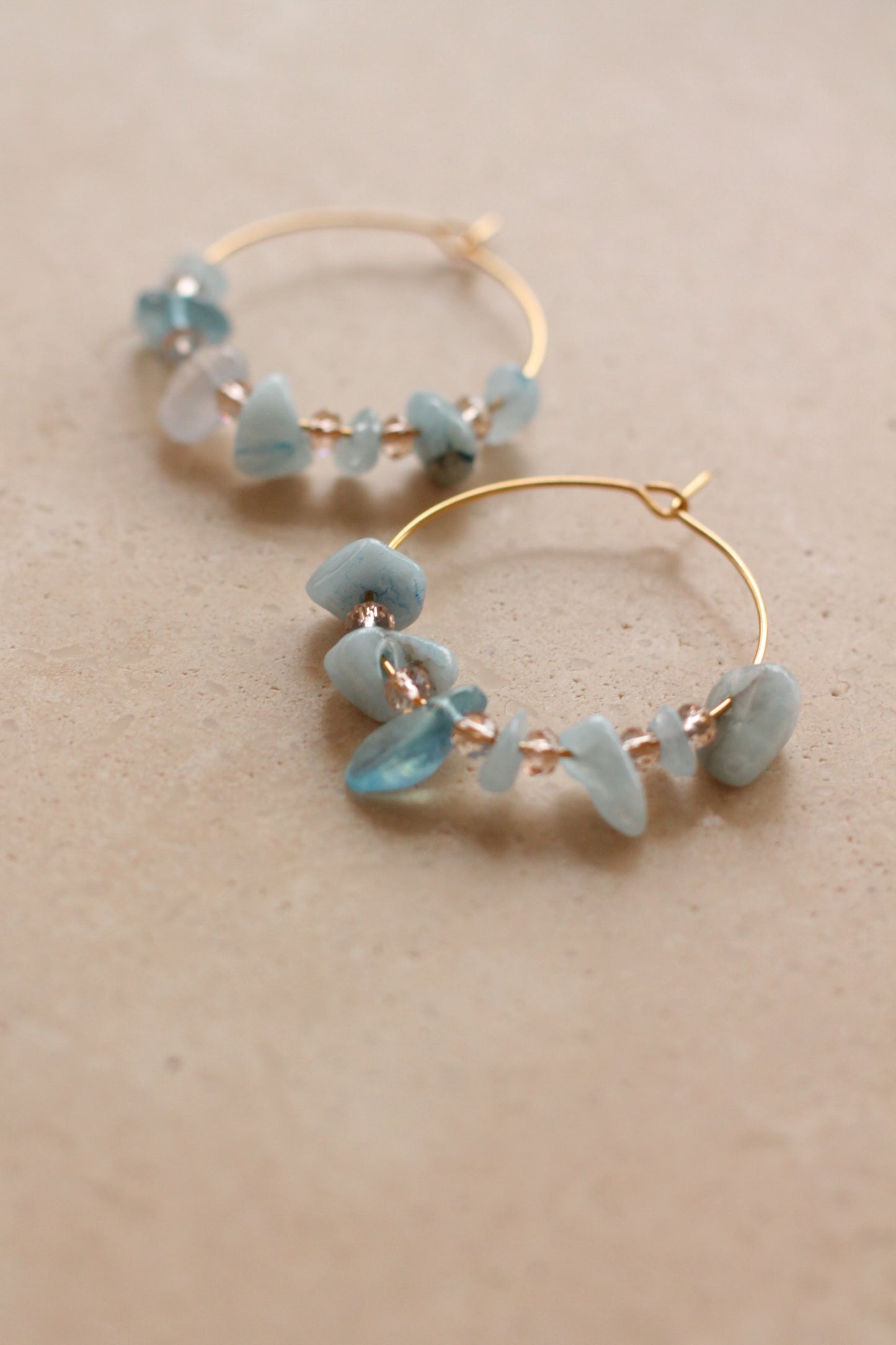 Aquamarijn Earrings - Split Hoops