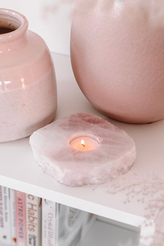 Rose quartz tealight