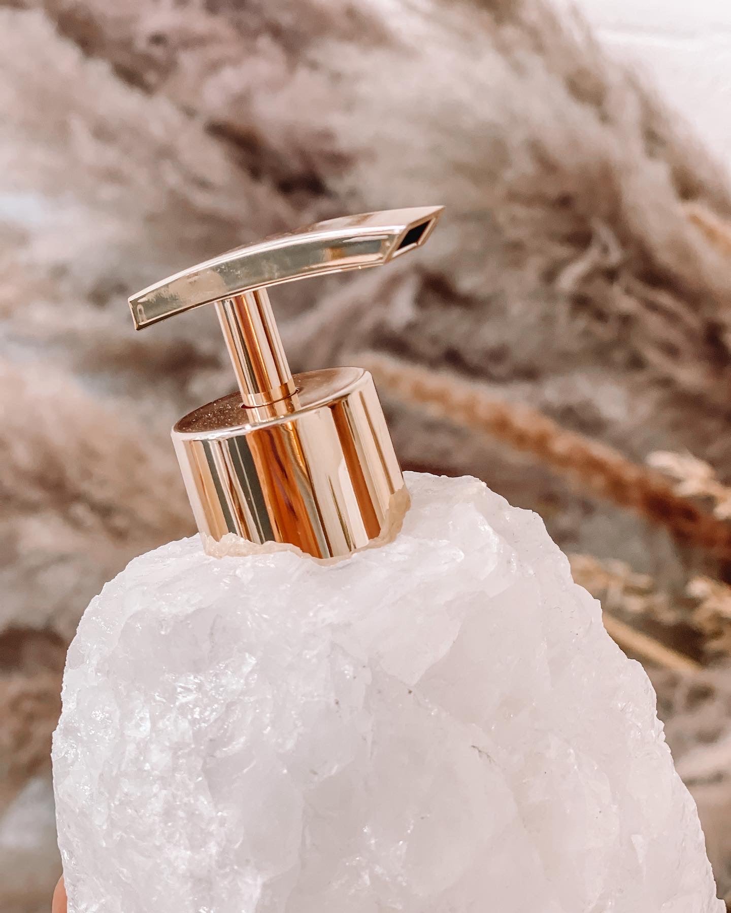 Gemstone Soap Dispenser (Rock Crystal or Rose Quartz)